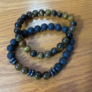Volcanic and Tigers Eye Bracelets